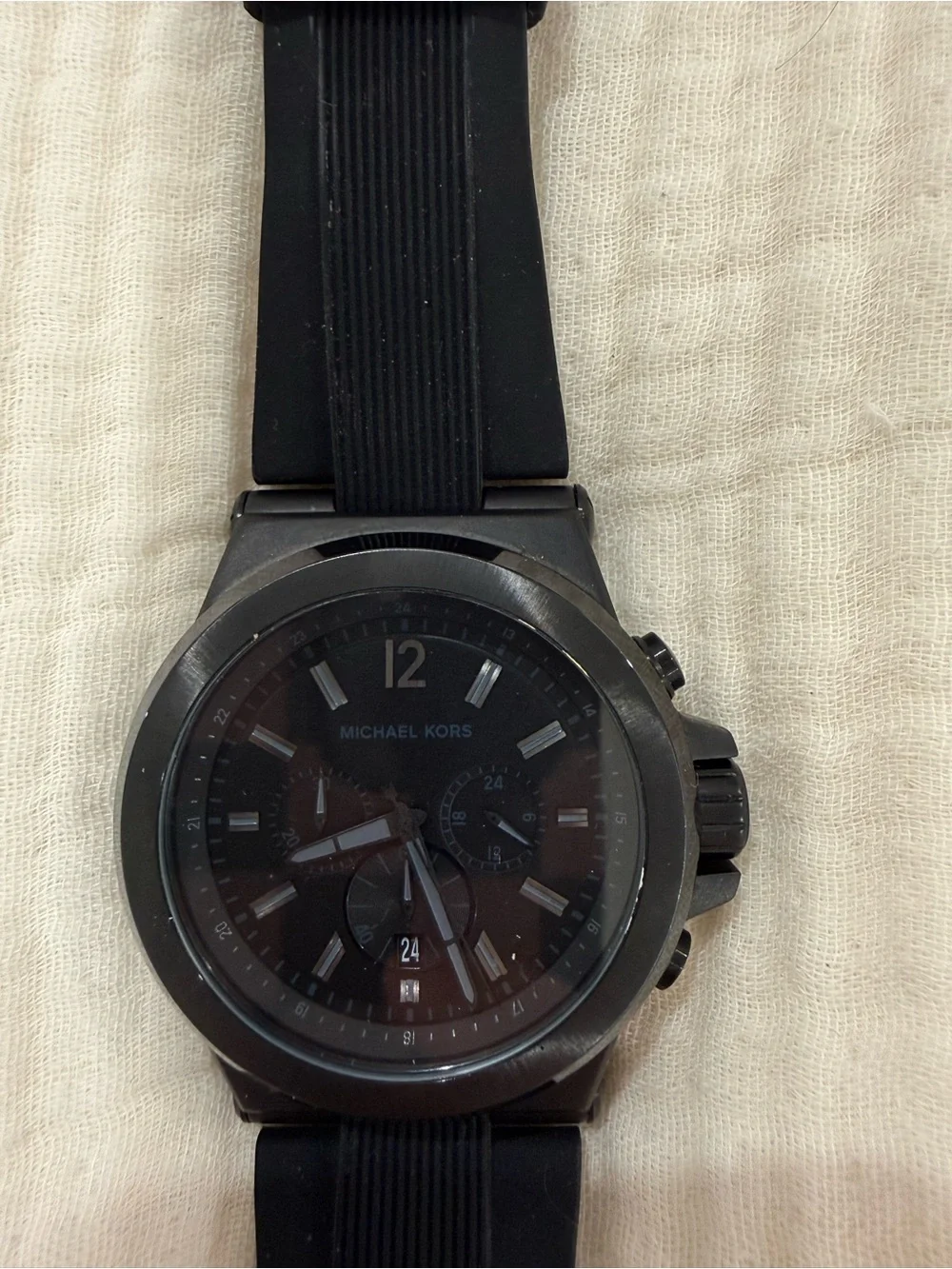Michael Kors Black Silicone Strap Watch